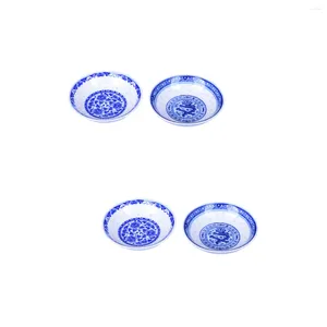 Juegos de vajilla 4 piezas Platos de cerámica para condimentos de cocina Platos de mostaza para inmersión (azul)