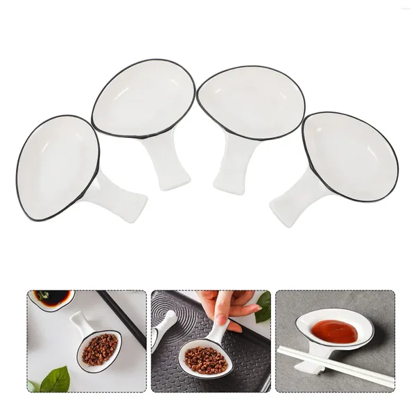 Conjuntos de vajilla 4 PCS Palillos Platillo Tenedores de cerámica Soportes de cubiertos simples Estantes blancos Cerámica