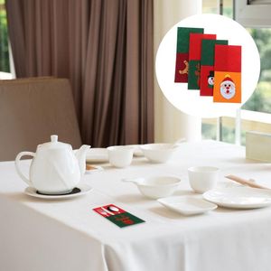 Servies sets 4 stuks kerst bestek set xmas eettafel decoratie houder voor feestartikelen zilverwerk