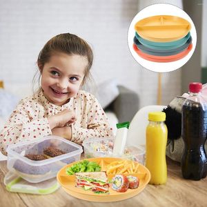 Ensemble de vaisselle 4 PCS Assiettes de dîner divisées pour les enfants et les adultes Portion réutilisable Divoir PP séparé
