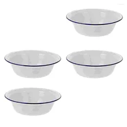 Ensembles de vaisselle 4 pièces bol en émail tasses à soupe à la maison ustensiles de camping essentiels de camping bassin simple ustensiles de cuisson ménagers