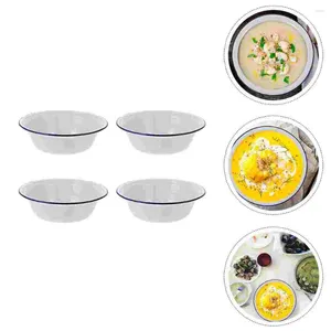 Juegos de vajilla 4 pcs tazón de esmalte sopa práctica para el hogar esmalware pasta fideos creative cuenca simple necesaria