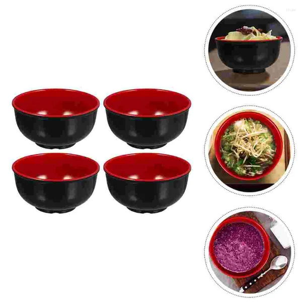 Conjuntos de vajilla 4 PCS Niños Pasta Ramen Bowl Sopa casera Microondas Horno Melamina Sirviendo Vajilla El Fideos Contenedor de almacenamiento Niño