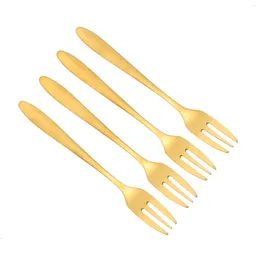 Conjuntos de vajilla 4 PCS Cuchillo y tenedor Pastel Buffet Utensilios para servir Acero inoxidable Tres dientes Tenedores de postre