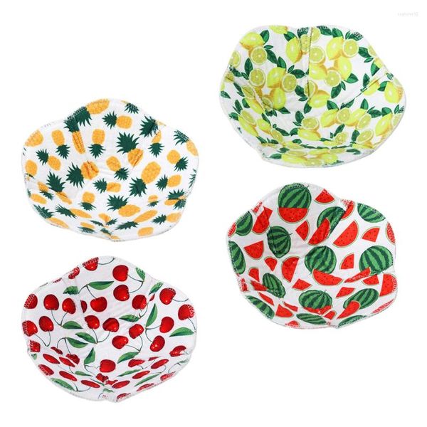 Ensembles de vaisselle 4 PCS Micro-ondes Bowl Supplies Protection Protection Isolation Covers Polyester Cotton Four