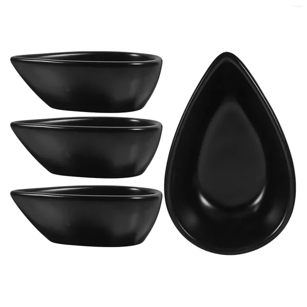 Juegos de vajilla 4 PCS Rain Drrop Sauce Fabor Plate Dipping Placas de aperitivo de cerámica Tazón Pequeños Tazones para soya