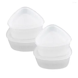 Ensembles de vaisselle 4 Pcs Riz Shaper Triangle Moule Boule Moule Silicone Maker Outil Sushi Case Onigiri