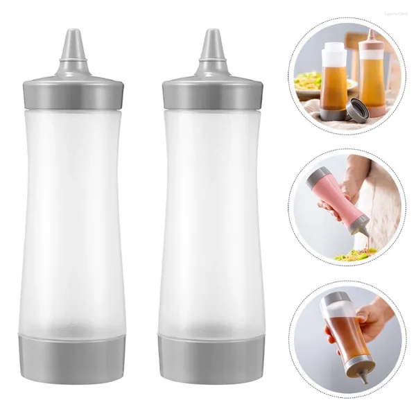 Conjuntos de vajilla 4 PCS Squeeze Botella Control Botellas de condimento Salsa de mostaza Ensalada Dispensador de plástico Mermelada