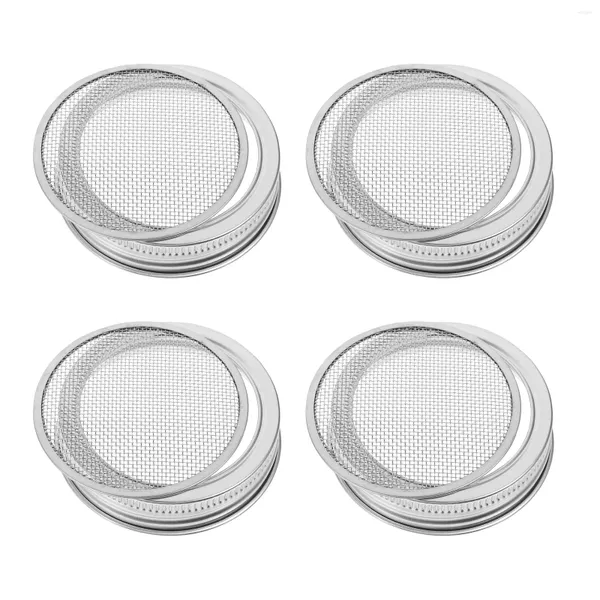 Ensembles de vaisselle 4 Pcs Stainer Acier Passoire Sprouting Screen Sprout Couvercles Canning Jars Bean Kit