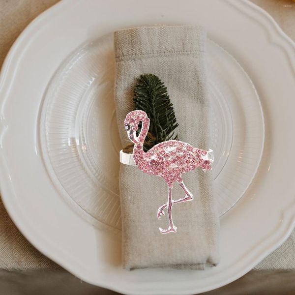 Ensembles de vaisselle 4 pièces Table livres décor Flamingo serviette boucle boucles délicates anneaux décorer ornements alliage roman Banquet