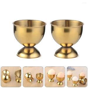 Ensembles de vaisselle 4 plateaux d'oeufs en acier inoxydable Golden Cup Simple Holders