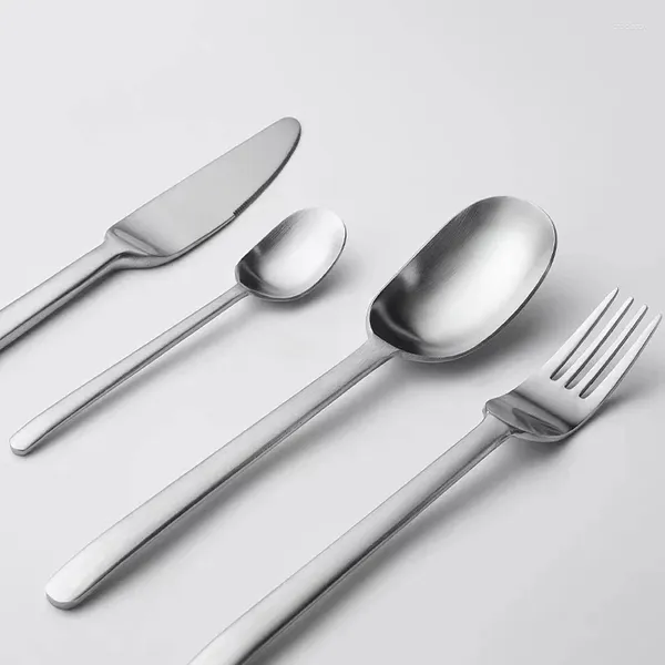 Ensembles de vaisselle 410 Utensis Couverts polis miroir 4 pièces Couteau Fourchette et cuillère Ensemble plaqué or Argent Acier inoxydable Faible MOQ Élégant