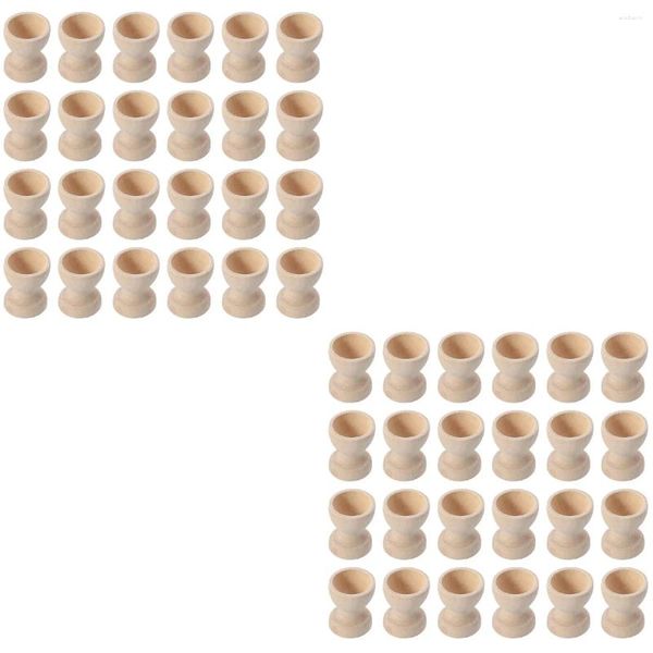 Ensembles de vaisselle 48 pcs enfants mini jouets en bois plateau d'oeufs tasse porte-conteneur bouilli ménage enfant