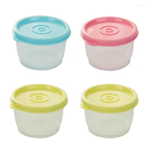 Deren sets 4 stks 160 ml kleine plastic scherper ronde container keuken lunchboxen afgedichte kom voor koelkast magnetron oven