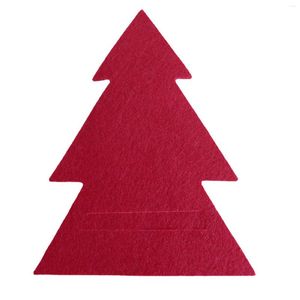 Ensembles de vaisselle 4 pièces arbre de noël porte-vaisselle couteau et couverture de fourchette rouge vert couleur emballage pour la Table à manger à la maison