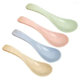 Juegos de vajilla 4pcs cena cuchara cucharas de sopa portátil: apto de microondas colorido amigable