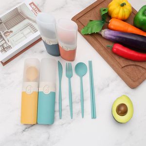 Dinware sets 4 stcs draagbaar tafelwerk bestek diner set reisverpakkingen opslag picknick lepel lepel eetstokjes