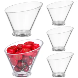 Ensembles de vaisselle 5 pièces bol à salade acrylique tasses à crème glacée plats bols fruits grand service bonbons pour porte-table de fête glace