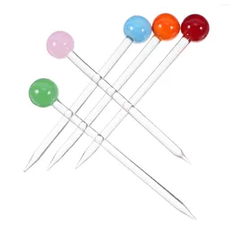 Ensembles de vaisselle 5 PCS Fruit Stick Serving Ustensiles Verre Picks Table Volisse Cocktail Swizzle Sticks Fancy For Aspitisers