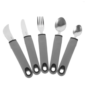 Juegos de vajilla 5 PCS Flatware cubiertos de acero inoxidable Utensilios ponderados de acero