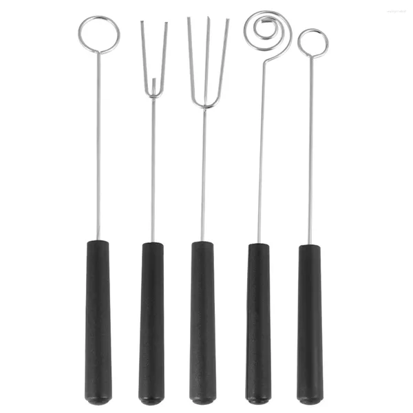 Ensembles de vaisselle 5 pièces fourchettes en acier inoxydable Gadget de cuisine chocolat Barbecue petits outils Kebab