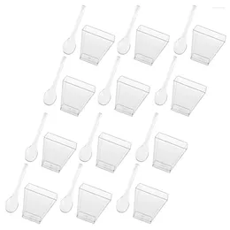 Dijkartikelen Sets 50 Mousse Dessert Cup Wegwerpcontainers Clear Portion Mini Cups Lepels