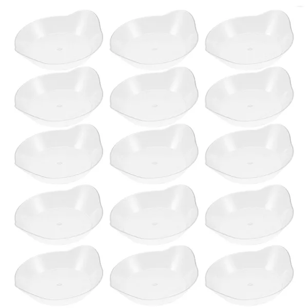 Conjuntos de vajilla 50 PCS Plato de caramelo Hoja Plato de cristal Bandeja Postre Aperitivo Soporte para servir