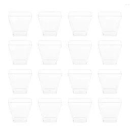 Ensembles de vaisselle 50 pièces tasses en plastique transparent dessert accessoires de fête décoratifs pudding apéritif portable