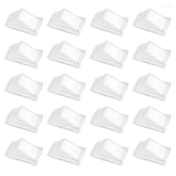 Ensembles de vaisselle 50 pièces boîte d'emballage conteneurs jetables clair Sandwich Transparent fromage fête plastique Triangle gâteau