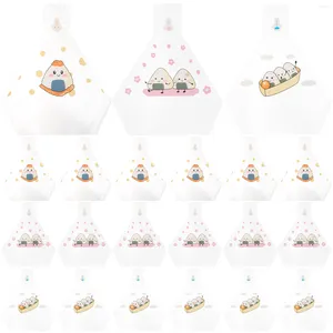 Servies Sets 50 Stuks Driehoek Rijst Bal Verpakking Papieren Zakken Bulk Onigiri Decoratie Wrappers Chocolade Japans Plastic