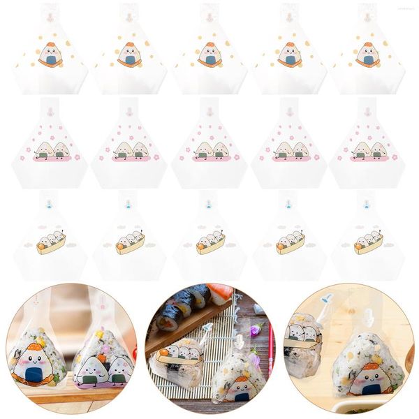 Conjuntos de vajilla 50 piezas Triángulo Bola de arroz Embalaje Onigiri Decoración Decoración de galletas Plantillas de envoltorio japonés Fabricación de tubos Kimbap a granel