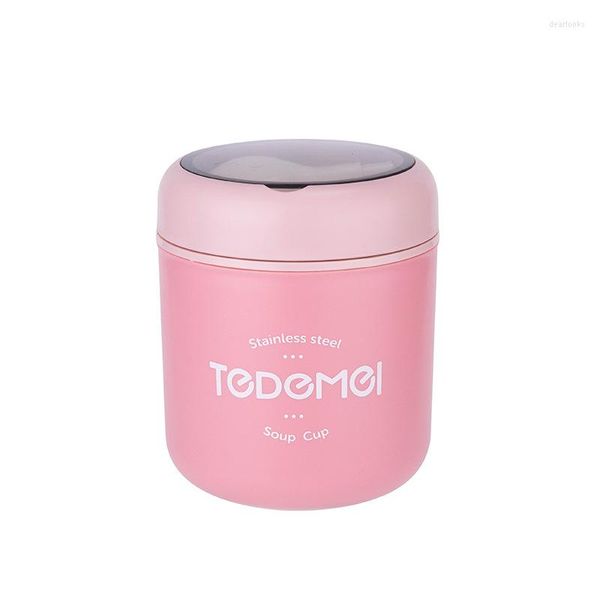 Ensembles de vaisselle 500 ml tasse à soupe isolée Portable personnes travaillant petit déjeuner boîte seau à déjeuner avec couvercle bouillie bol scellé