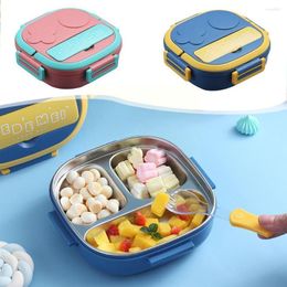 Dijkartikelen sets 500 ml roestvrijstalen bento doos geïsoleerde lunch voor kinderen peuter metalen porties secties lekkendichte container dinin g3a3