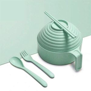 Dinware sets 5 stc/set lepel vork Koreaanse stijl roestvrijstalen kom instant noedel cup soep student lunchbox bento