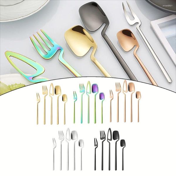 Ensembles de vaisselle 5pcs / kit set Kit Spoon Cutlery Settley en acier inoxydable Flatware Home Kitchen Restaurant