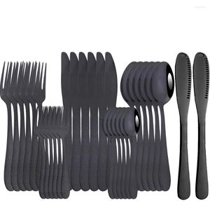 Set sets 6/32pcs roestvrijstalen bestek set mes cake vork lepel flatwerk keuken zilverwerk boter service