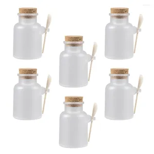 Ensembles de vaisselle 6 bouteilles de masque en bouteille poudre petit Terrarium pots de rangement de cuisine récipient de sel de bain en plastique