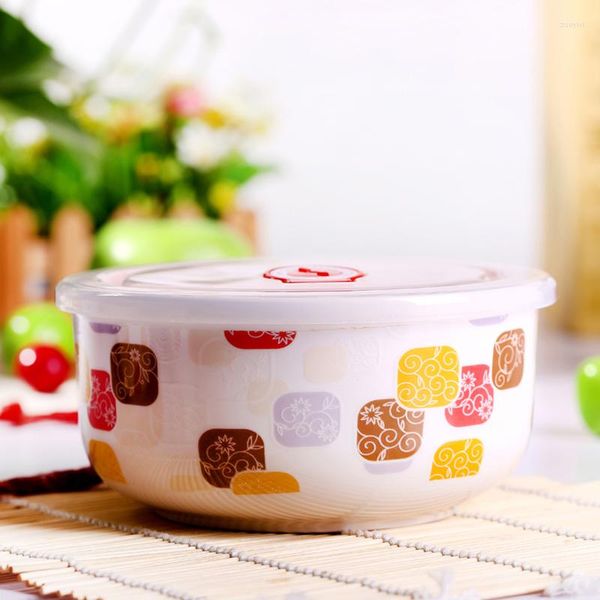 Ensembles de vaisselle 6 pouces Bone China Bol à riz en céramique Boîte à lunch pour enfants Contient un buffet et un dessert de fête servant au micro-ondes