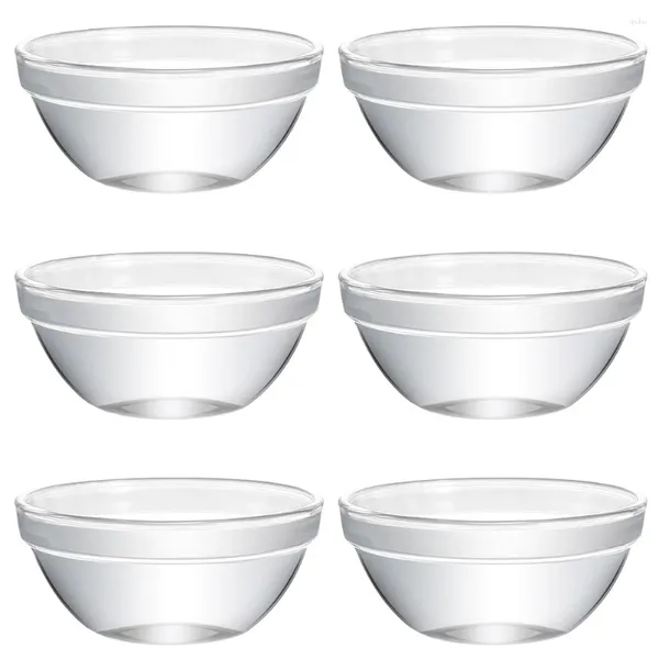 Ensembles de vaisselle 6 pcs Bozai Gâteau Bol Conteneur Fruits Pudding Bols Empilés Dessert Tasse Verre