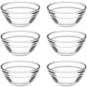 Ensembles de vaisselle 6 pcs bol à gâteau bozai fruit petit verre mini micro-ondes de préparation en toute sécurité tasses de pudding transparent