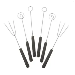 Ensembles de vaisselle 6 pcs Fourchette à chocolat Décor Fondue Trempage DIY Outil de décoration Cuisine Outils de fromage en acier inoxydable BBQ Cuisson Picks