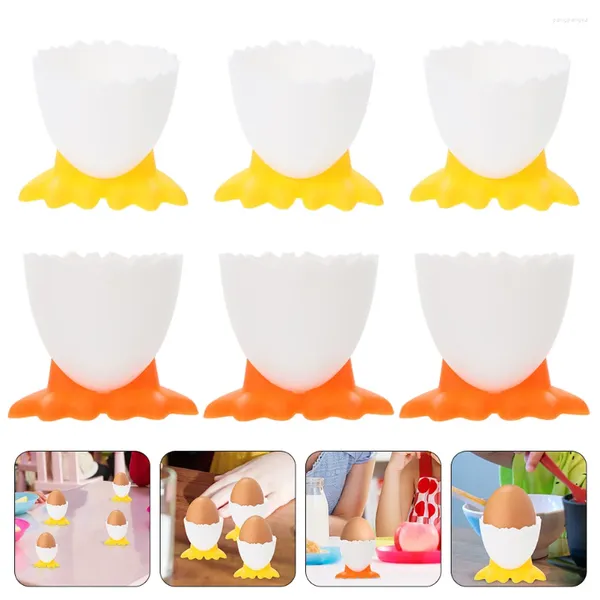 Ensembles de vaisselle 6 pièces porte-gobelet d'oeufs support de cuisine support adorable petit déjeuner mignon dessin animé stockage enfant