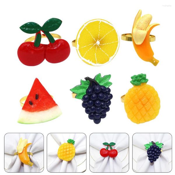 Ensembles De Vaisselle 6 Pcs Fruits Serviette Boucle Partie Serviette Anneau Titulaire Décorations De Mariage Fermoir En Forme De Supports En Plastique Banquet D'été