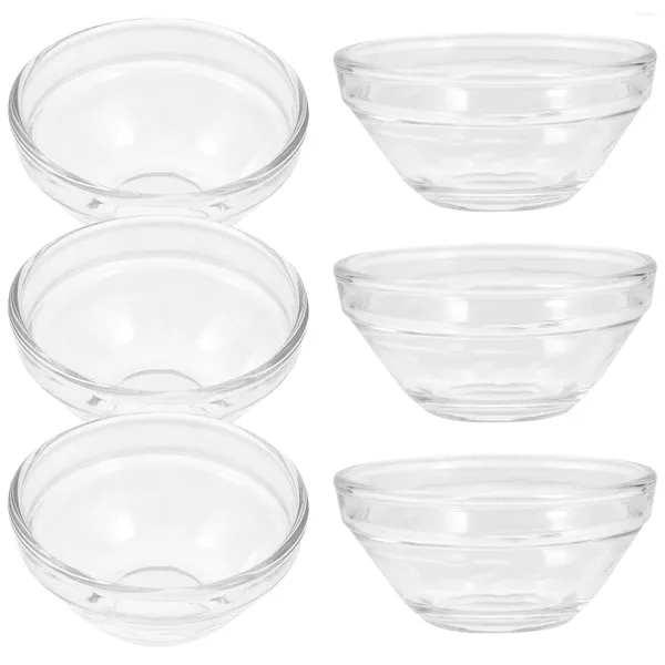 Ensembles de vaisselle 6 pcs en verre bol clair pudding bols de préparation à la Pâque à haute température résistance tasses empilées désert