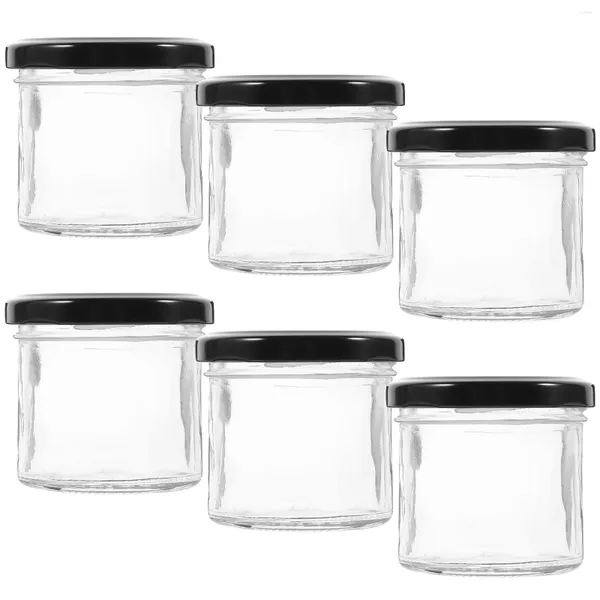 Ensembles De Vaisselle 6 Pcs Bouteille De Stockage En Verre Biberons Fourniture À La Maison Bocal De Cuisine Conteneur Conteneur De Thé Bonbons Céréales Écrous D'étanchéité