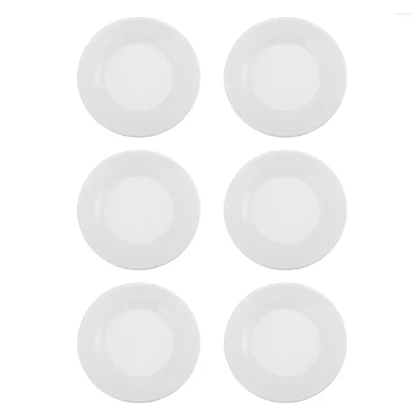 Ensembles de vaisselle 6 pièces, fourniture de cuisine, assiette en mélamine, assiettes blanches plates pour pique-nique, dîner en plein air, apéritif, collation