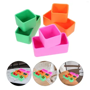 Ensembles de vaisselle 6 PCS Multifonction Silicone Boîte à lunch Boîtes à cupcakes Conteneur de gel de silice