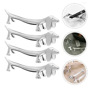 Diny Sets 6 PCS Puppy Chopstick Rest metalen lepelhouder kussens Japanse stijl bestek organisator zinklegering decoratieve rekken flatware