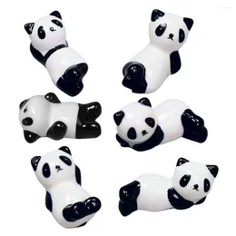 Servies Sets 6 Stuks Retro Decor Panda Eetstokje Rust Eetstokjes Stand Vork 5x3.5x2.8cm Keramische Houden Wit Keramiek