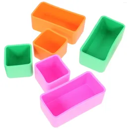 Ensembles de vaisselle 6 pièces Silicone boîte à déjeuner conteneur réutilisable violet orange Bento pour enfants ménage gel de silice Compact